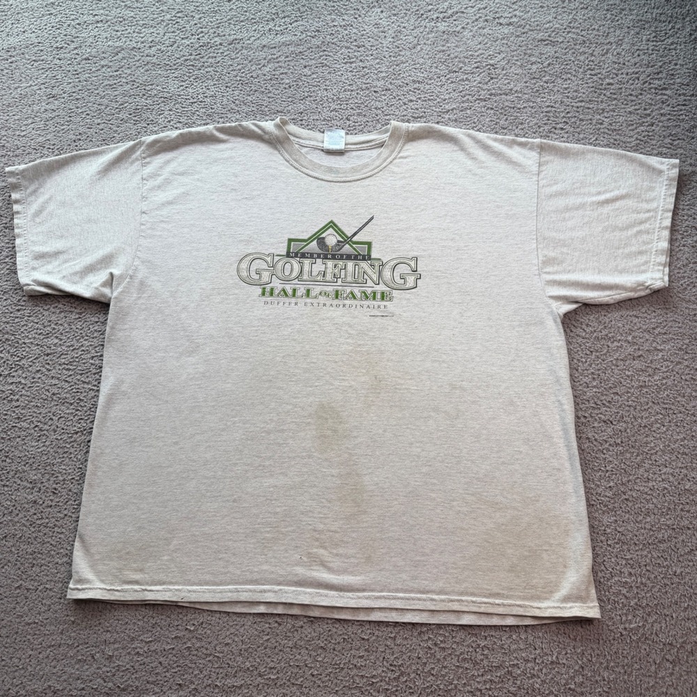 Vintage Golfing Hall of Fame Duffer Extraordinaire T-Shirt Grey XXL 2003